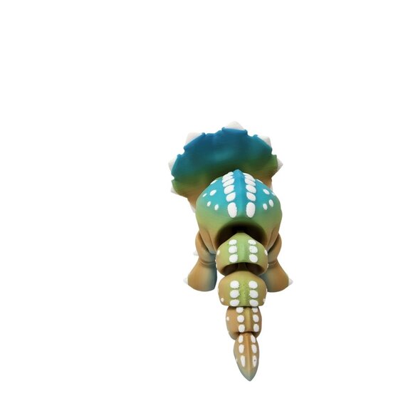 Set Of 3 Cartoon Dinosaur Figures T-Rex Triceratops Brachiosaurus 3d Printed (n) - Picture 15 of 16